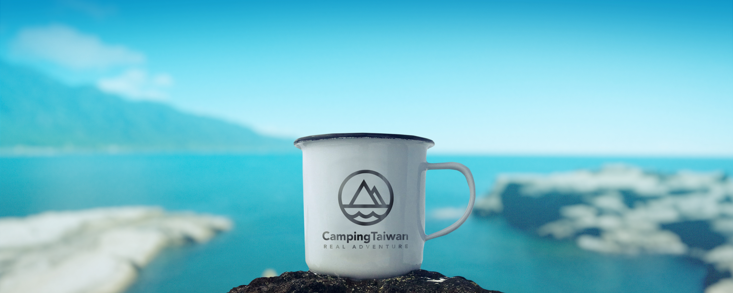 CampingTaiwan Logo Printed on Enamel Mug