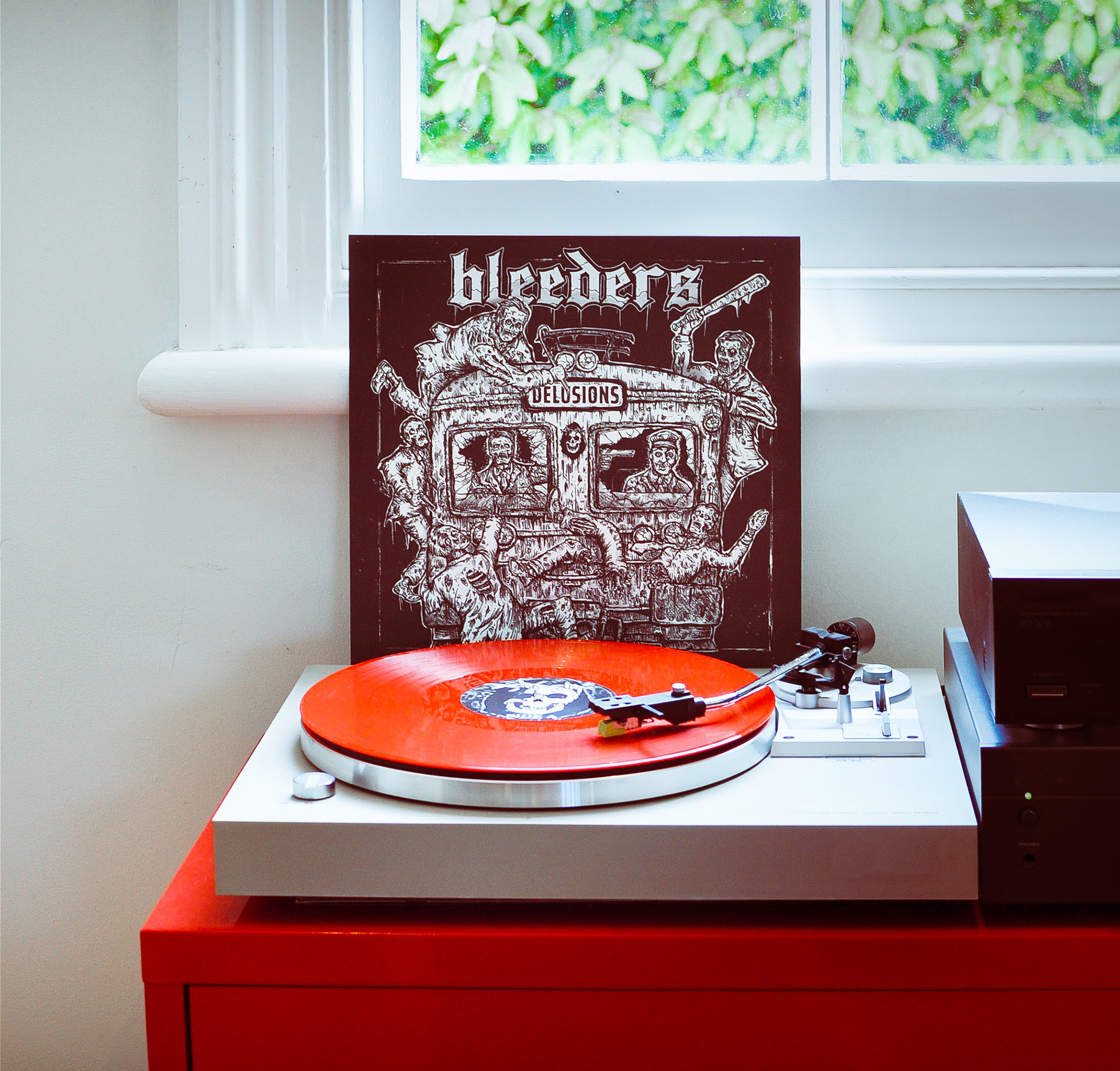 Bleeders Album Artwork on Turntable